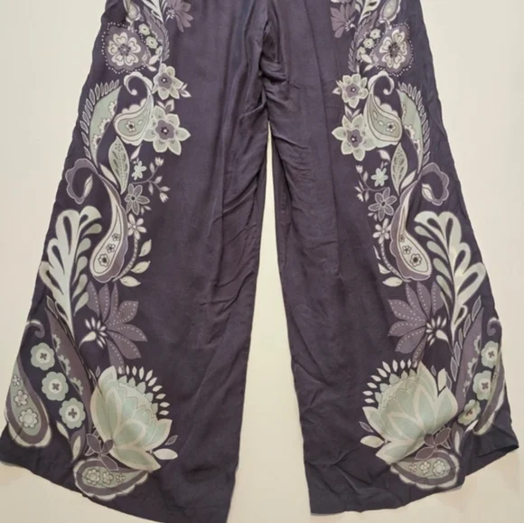 Caballero Rose Graphite Protea Paisley Jumpsuit Square neck Sleeveless Viscosei - Picture 10 of 13